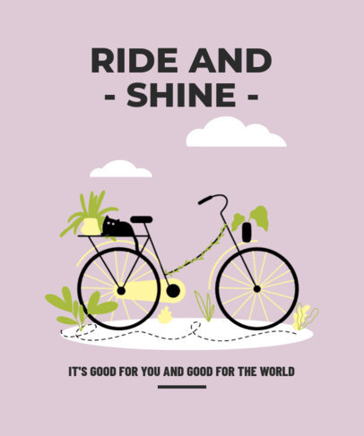 Quote T-Shirt Design Maker Featuring an Illustrated Bicycle with Plants