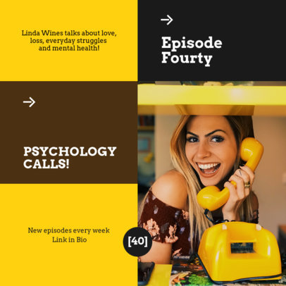 Instagram Post Maker to Promote a Psychology-Themed Podcast