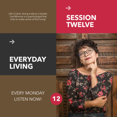 Psychology Podcast-Themed Instagram Post Template for a Promo