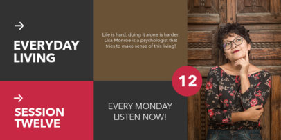 Psychology Podcast-Themed Twitter Post Template for a Promo