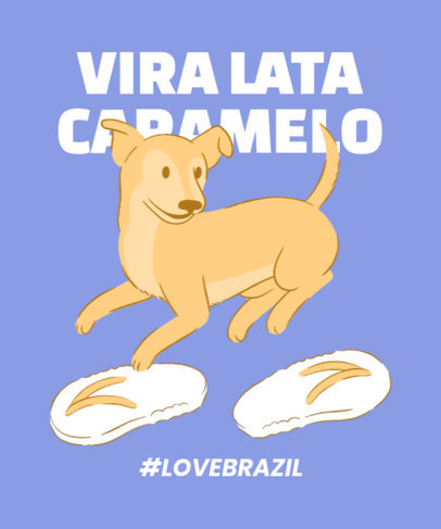 Illustrated T-Shirt Design Maker With a Vira-Lata Caramelo Dog