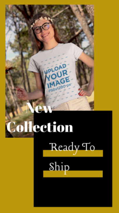 T-Shirt Video of a Woman Promoting a Spring Apparel Collection 3518v-el1