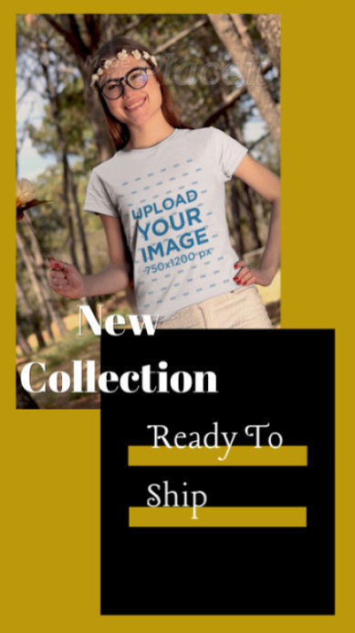 T-Shirt Video of a Woman Promoting a Spring Apparel Collection