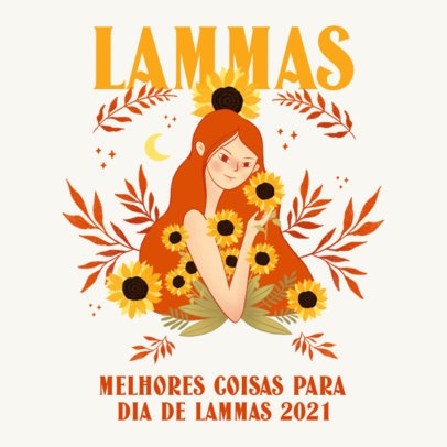 Instagram Post Design Maker With a Pagan Holidays Theme and Women Illustrations