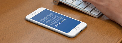 Wide Mockup of a White iPhone 6