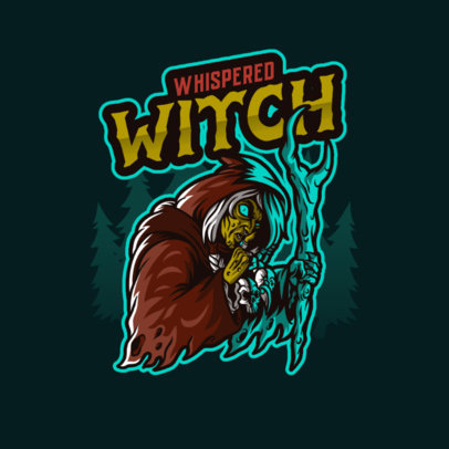 Horror Gaming Logo Maker Featuring a Witch Graphic