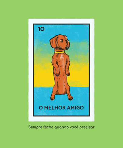 T-Shirt Design Template Featuring a Dachshund Illustration
