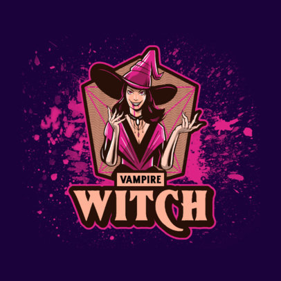 Gaming Logo Generator Featuring a Vampire Witch Illustration