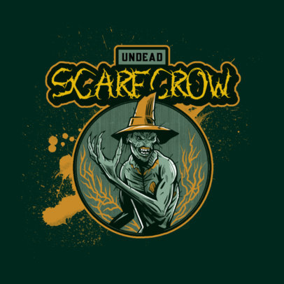 Logo Maker for Resident-Evil Fans Featuring a Demonic Scarecrow Illustration