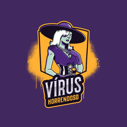 Gaming Logo Template With a Female Character Inspired by Resident Evil 4464i