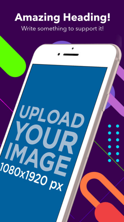 iOS Screenshot Mockup of an Angled iPhone 7 Partially Hiding