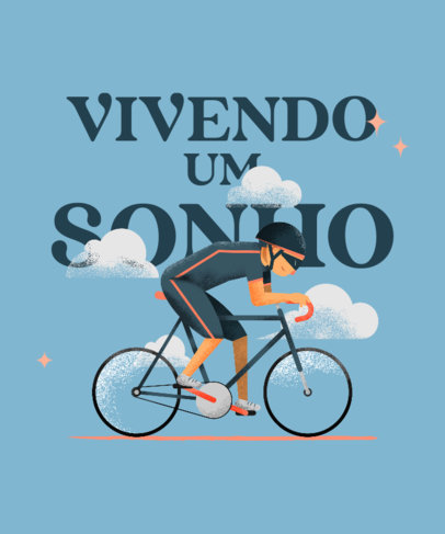 T-Shirt Design Maker Featuring a Racing Cyclist Clipart