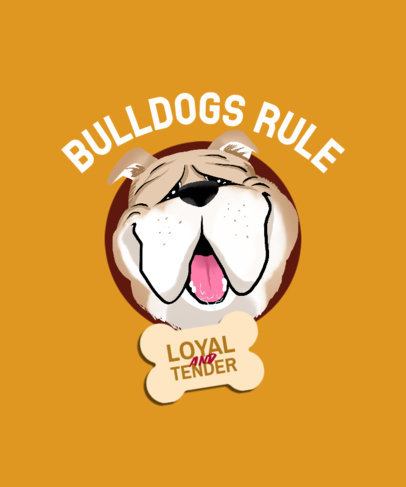 T-Shirt Design Generator Featuring a Sweet Bulldog Clipart