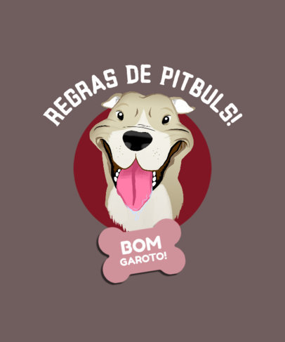 T-Shirt Design Generator Featuring a Joyful Pit Bull Terrier Illustration