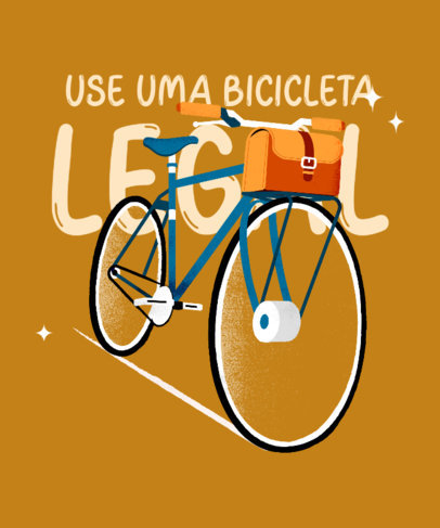 T-Shirt Design Template Featuring a Quote and a Bicycle Graphic