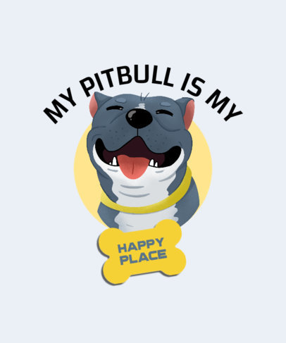 Illustrated T-Shirt Design Maker for a Pit Bull Owner