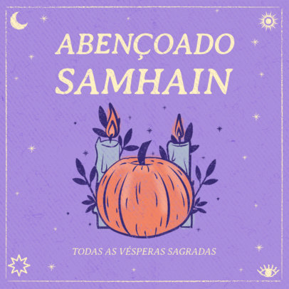 Pagan Holiday-Themed Instagram Post Maker with a Pumpkin Graphic