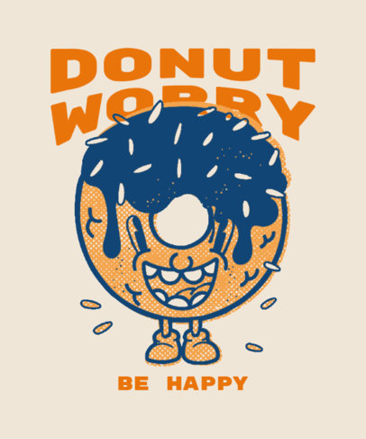 T-Shirt Design Template Featuring Illustrations of Junk Food