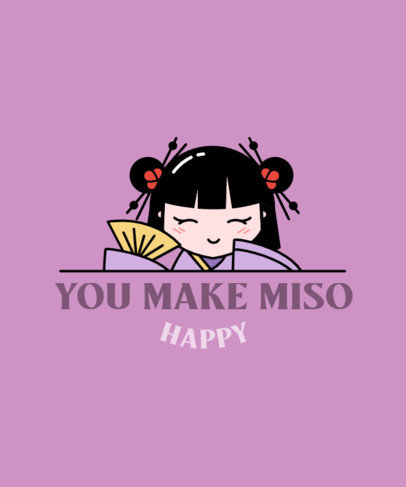 Quote T-Shirt Design Template with an Asian Food-Themed Pun