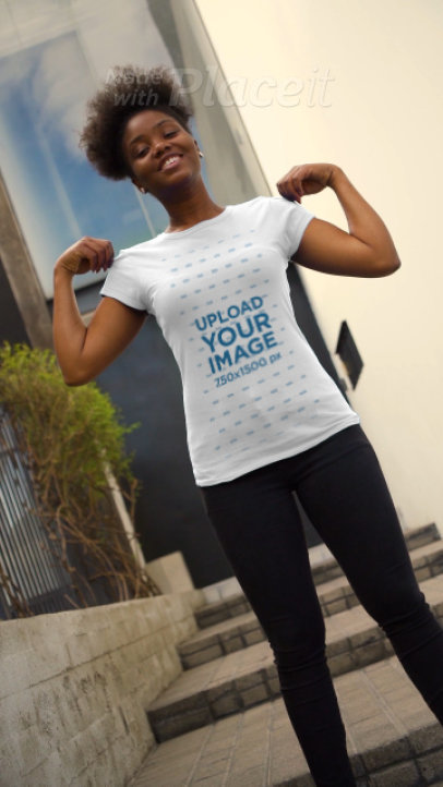 Video of a Happy Young Woman Wearing a T-Shirt 