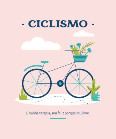 T-Shirt Design Generator Featuring an Illustrated Bike with Plants