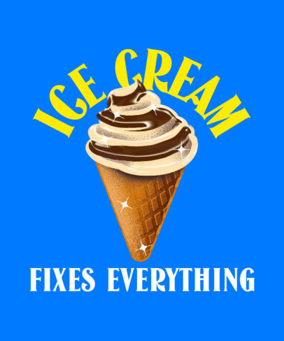 T-Shirt Design Maker for Junk Food Day Featuring an Ice Cream Illustration