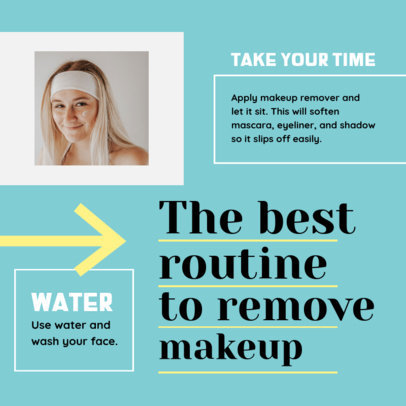 Instagram Post Template for Tips to Remove Makeup