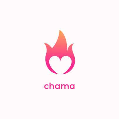 Logo Maker for Dating Coaches With a Heart in Flames