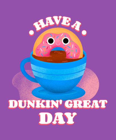 T-Shirt Design Generator for a Cartoonish Donut for Junk Food Day