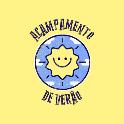 Online Logo Template for a Summer Camp Featuring a Happy Star Clipart