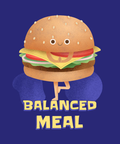 T-Shirt Design Maker for Junk Food Day with a Funny Burger Graphic