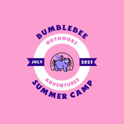 Summer Camp Logo Maker Featuring a Bear Graphic
