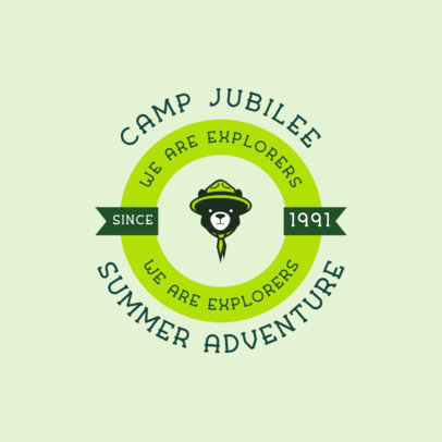 Summer Camp Logo Generator Featuring an Explorer Bear Icon