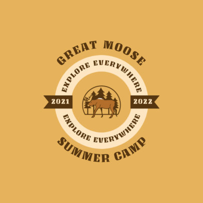 Logo Maker for a Summer Camp Featuring a Circular Emblem