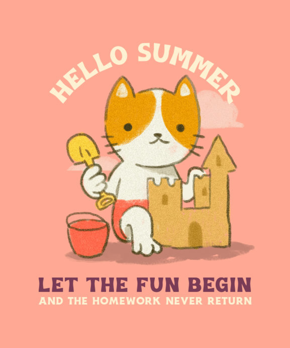 Kids' T-Shirt Design Maker Featuring Summer Theme