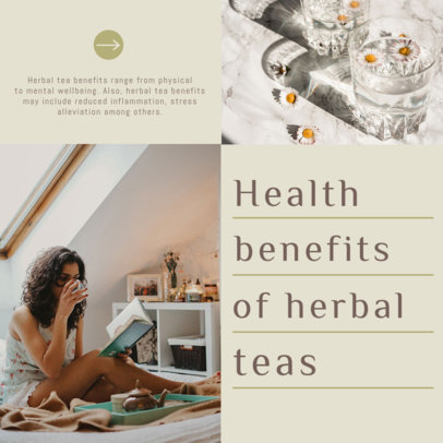 Instagram Post Maker for a Tea and Wellness Carousel