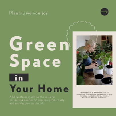 Instagram Post Template for a Carousel Featuring Indoor Gardening Tips