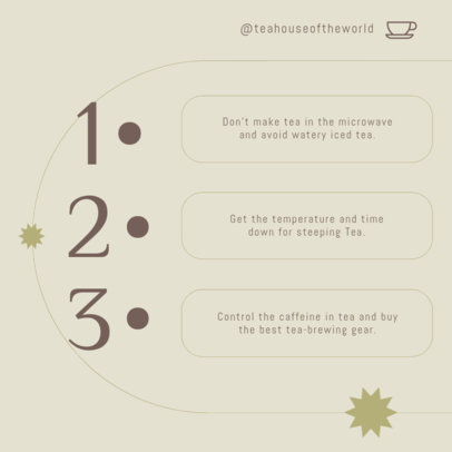 Instagram Post Design Template Featuring Tips for Making Tea