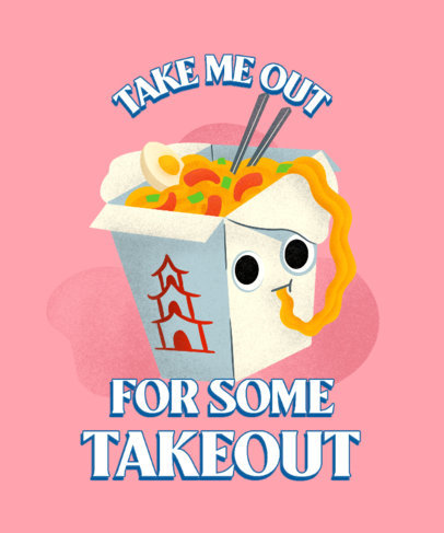 T-Shirt Design Maker for Junk Food Day with a Wok Box