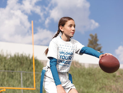 Custom Football Jerseys - Girl Starting the Game