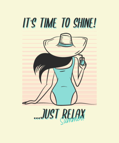 Retro T-Shirt Design Maker Featuring a Summer Theme and a Woman Illustration