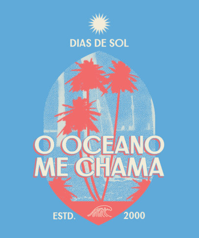 Summer T-Shirt Design Featuring a Retro Style and Palm Tree Graphics