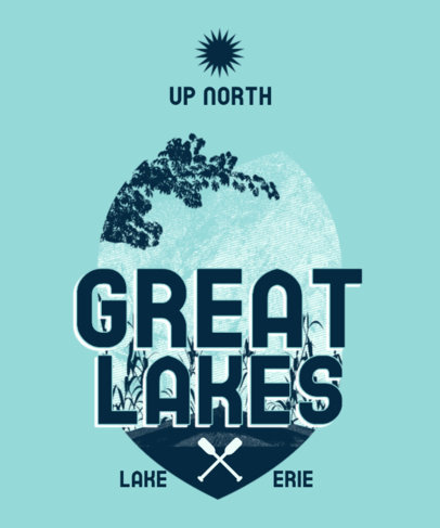 Retro T-Shirt Design Template Featuring Outdoor-Themed Graphics