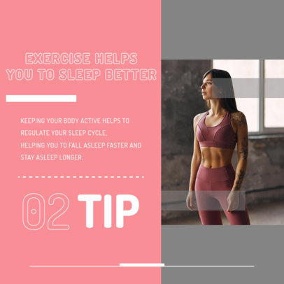 Instagram Post Generator with a Quote About Fitness and Sleep