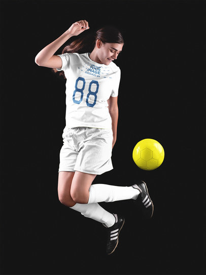 Custom Soccer Jerseys - Teen Girl Playing with the Ball Inside a Studio