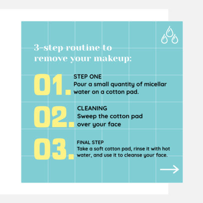 Instagram Post Template Featuring a Makeup Removal Routine