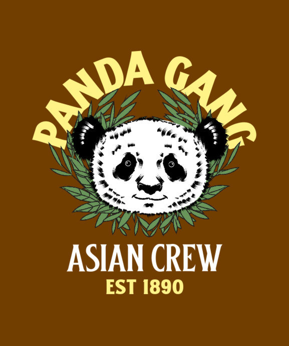 Placeit - Chinese-Inspired T-Shirt Design Template With a Panda ...