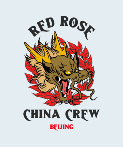 Illustrated T-Shirt Design Creator With a Chinese Dragon Clipart 
