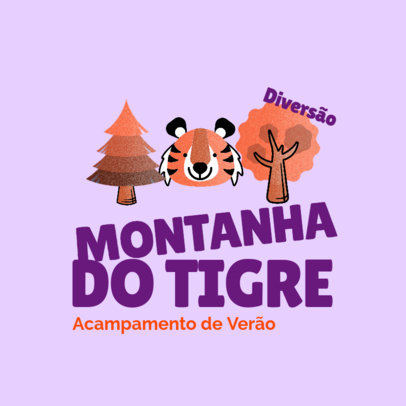 Kids Summer Camp Logo Creator with a Tiger Theme
