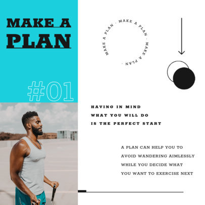 Instagram Post Template for a Fitness-Themed Carrousel